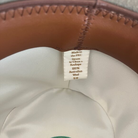 Two Roads Hat Co Delmar Distressed Fedora Size 59Large Olive 100% Wool - Picture 2 of 15